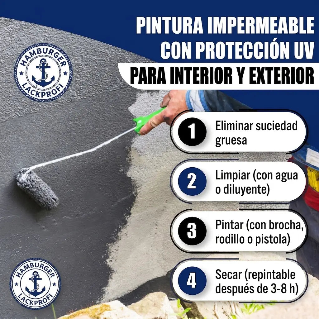 Pintura para Hormigón Pardo arcilla RAL 8003 - Pintura de Fachada de Alta Cobertura Hamburger Lack-Profi, Imagen 24