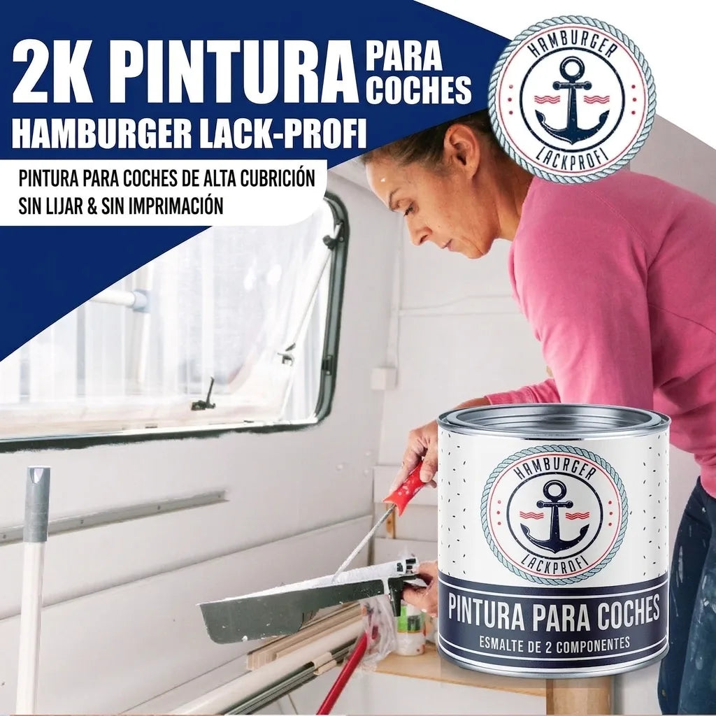 Pintura para coches 2K Pardo corzo RAL 8007 - Alta cobertura y anticorrosiva - Hamburger Lack-Profi