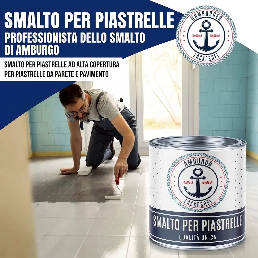 Hamburger Lack-Profi Fliesenlack Verkehrsrot RAL 3020 - hochdeckende Fliesenfarbe Rot - Hamburger Lack-Profi