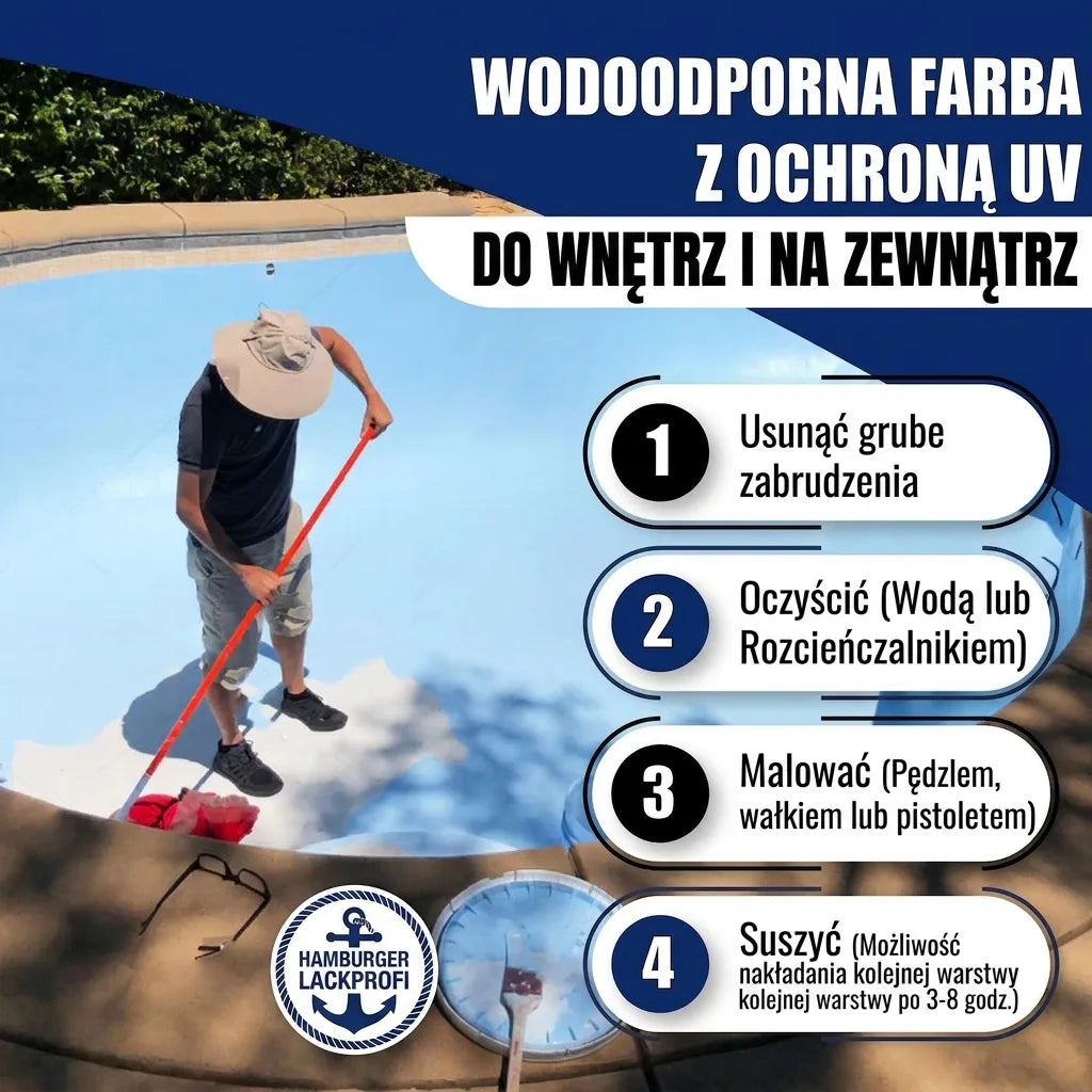 Pintura para piscinas en Verde puro RAL 6037 con kit de pintura (X300) - Hamburger Lack-Profi