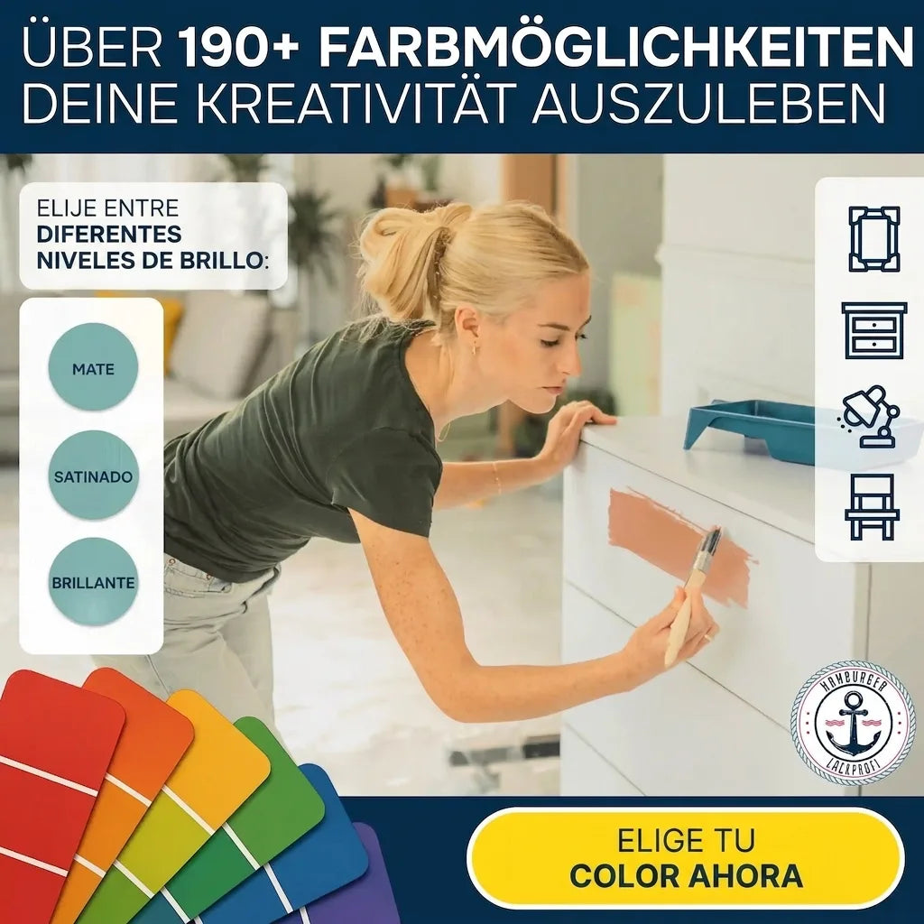 Möbelfarbe ohne Schleifen RAL 6027 Lichtgrün - Möbellack Hamburger Lack-Profi - Hamburger Lack-Profi