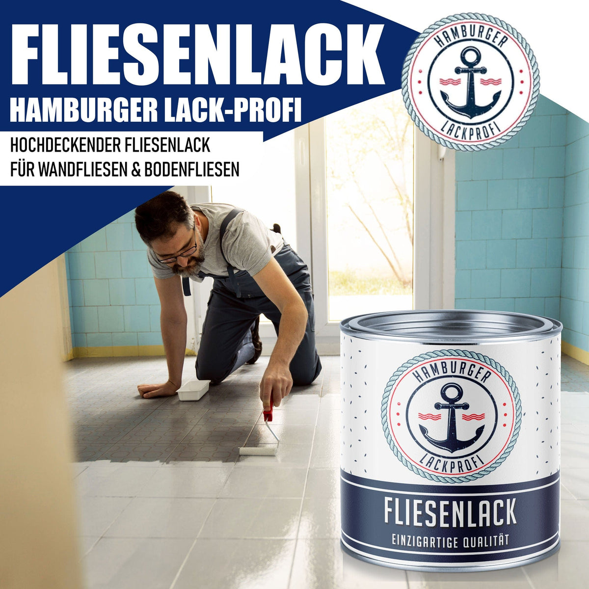 Hamburger Lack-Profi Fliesenlack Rosé RAL 3017 - hochdeckende Fliesenfarbe Rot - Hamburger Lack-Profi