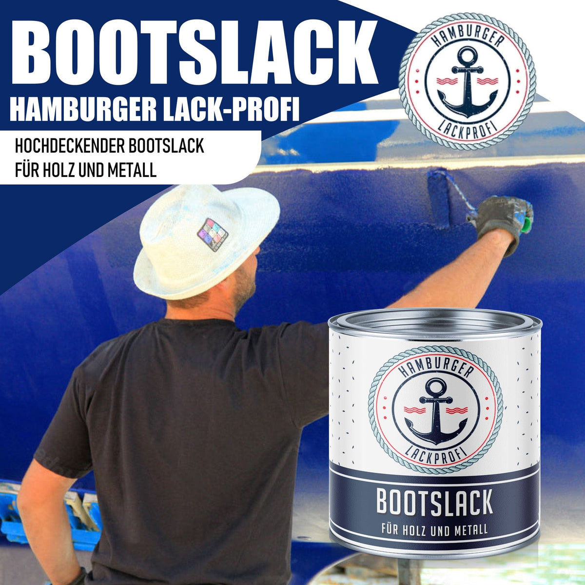 Pintura para barcos Aluminio gris RAL 9007 con kit de pintura (X500) - Hamburger Lack-Profi