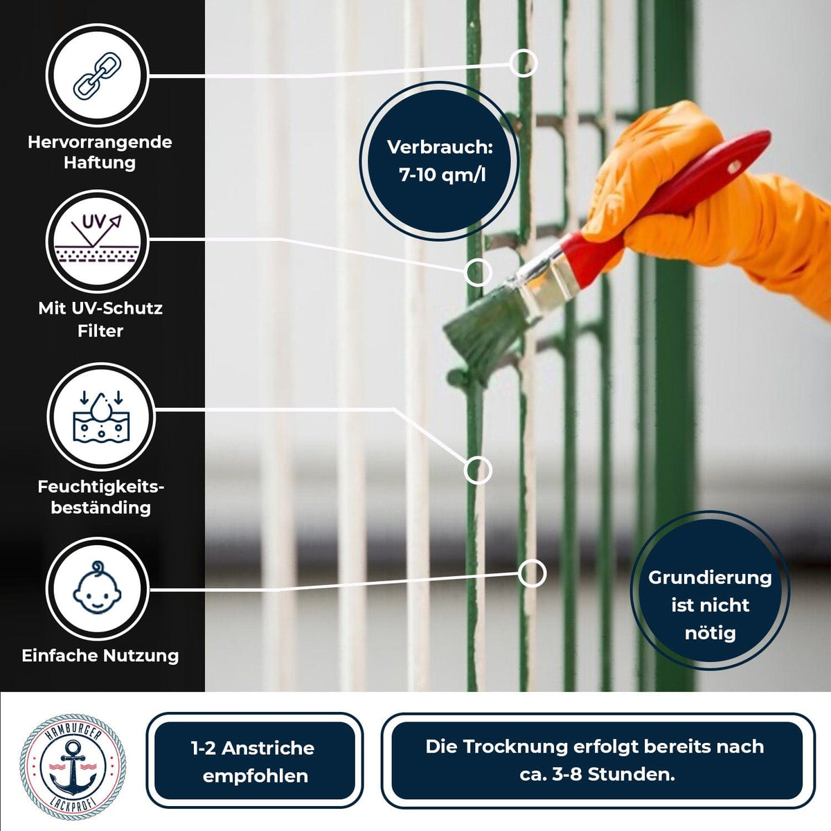 3 en 1 Amarillo arena RAL 1002 con kit de pintura (X300) - Antióxido - Hamburger Lack-Profi, Imagen 2