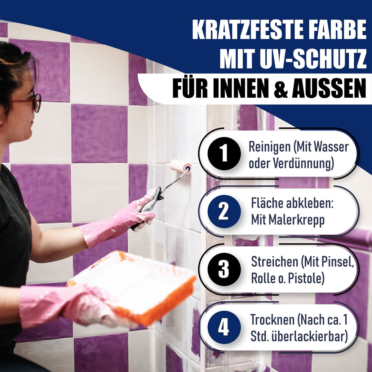 Hamburger Lack-Profi Fliesenlack - hochdeckende Fliesenfarbe - Hamburger Lack-Profi