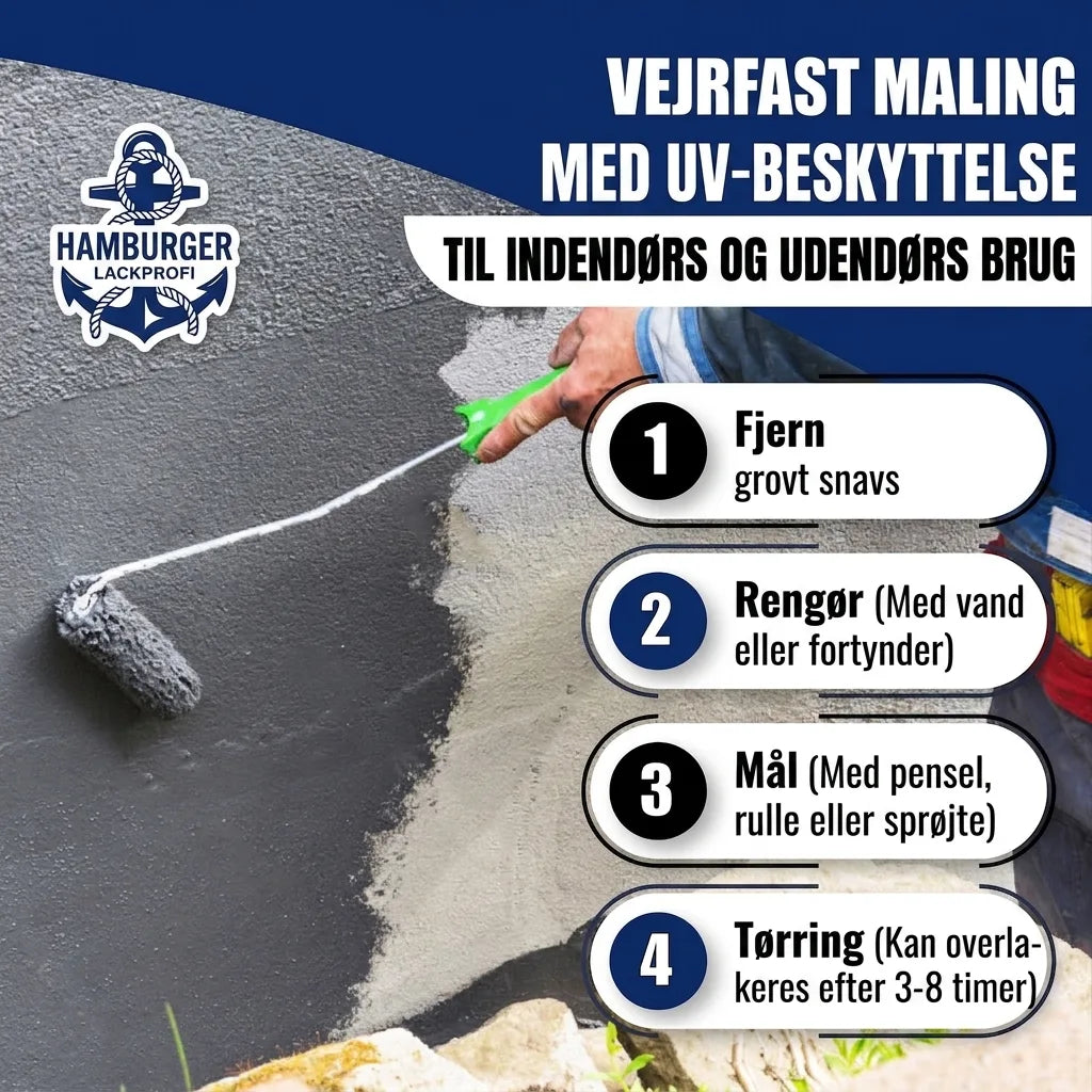 Hamburger Lack-Profi Pintura para Hormigón Rojo oriente RAL 3031 - Pintura de Fachada de Alta Cobertura Hamburger Lack-Profi