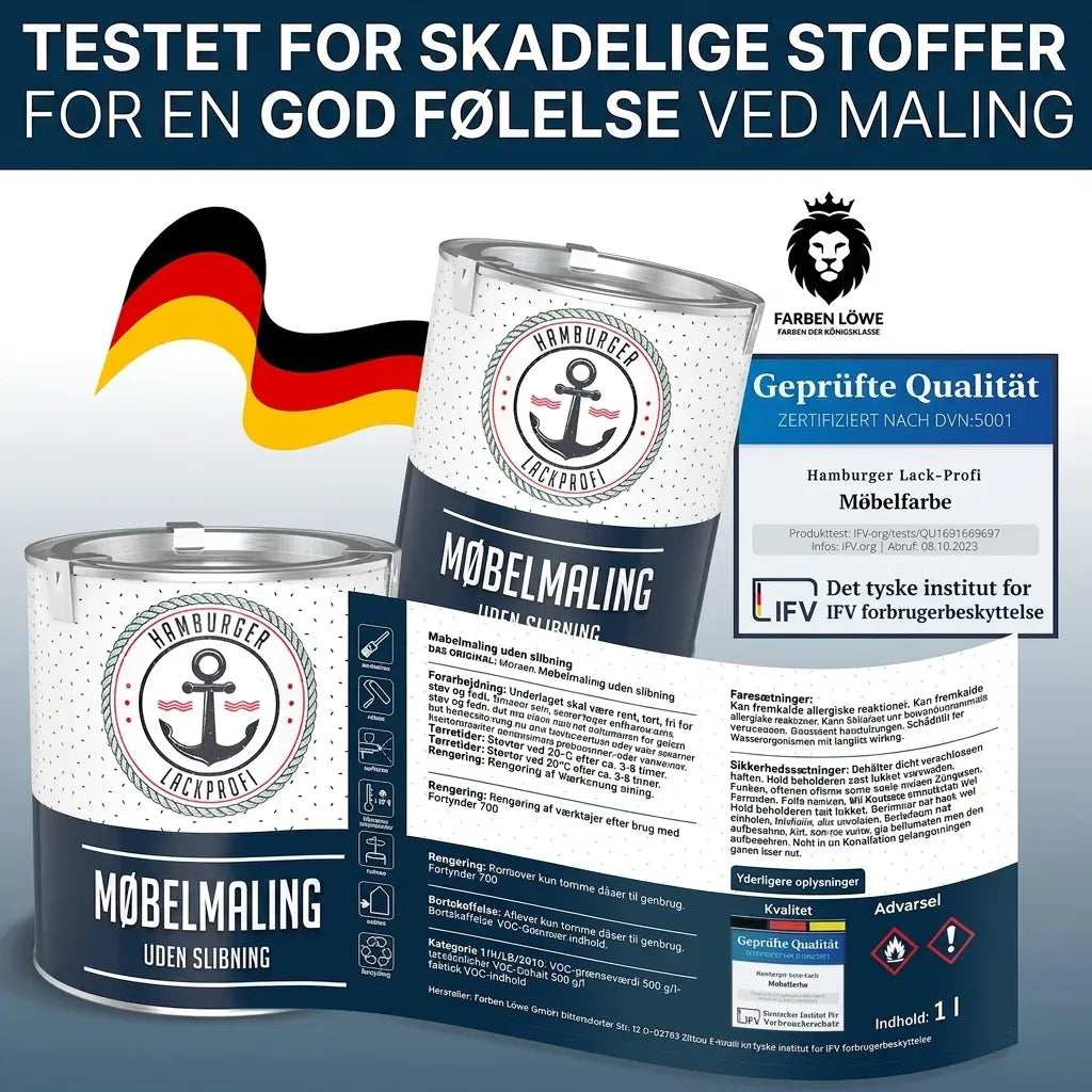 Hamburger Lack-Profi Möbelfarbe ohne Schleifen RAL 9011 Graphitschwarz - Möbellack Hamburger Lack-Profi