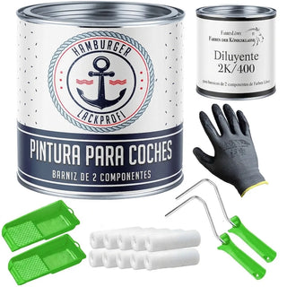 Pintura para coches 2K en Oliva amarillo RAL 6014 con kit de pintura (X300) - Hamburger Lack-Profi