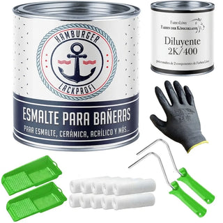 Esmalte para bañeras 2K con kit de pintura (X300) - Hamburger Lack-Profi