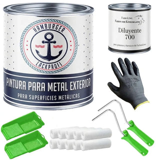 Esmalte protector para metal en Rojo claro anaranjado RAL 2008 con kit de pintura (X300) - Hamburger Lack-Profi