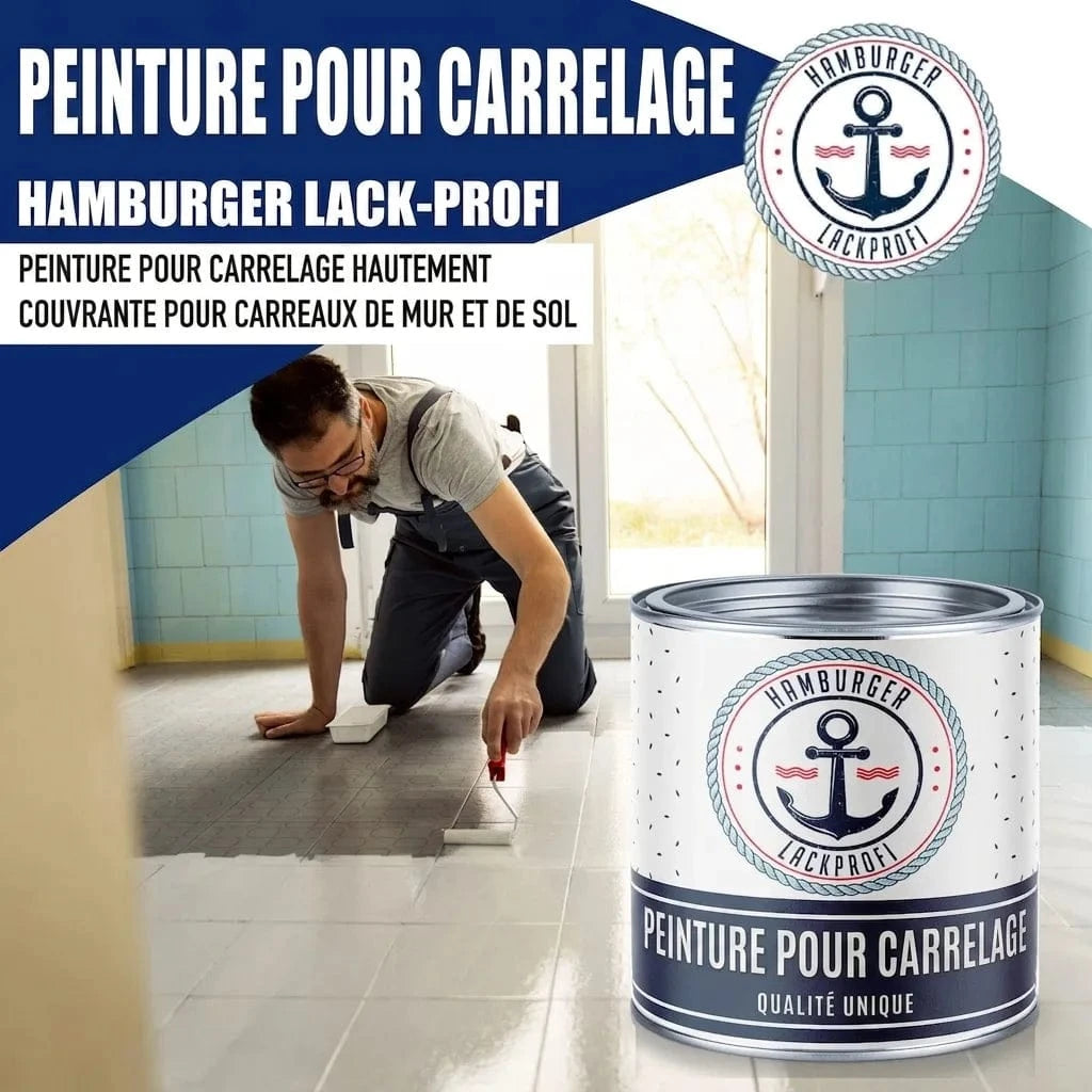 Pintura para azulejos en Verde amarillento RAL 6018 con kit de pintura (X300) y diluyente (1 L) - Oferta especial -30 % - Hamburger Lack-Profi