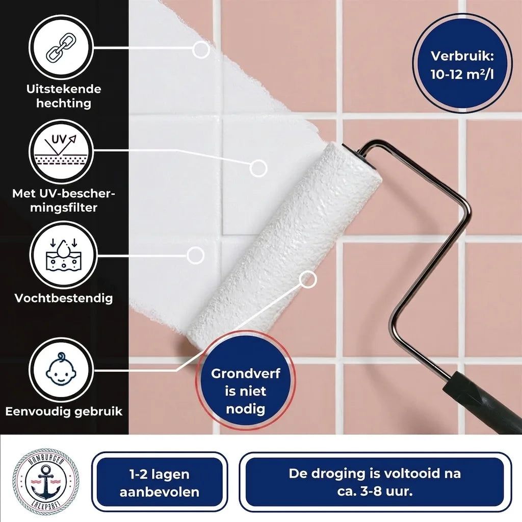 Hamburger Lack-Profi Fliesenlack Schokoladenbraun RAL 8017 - hochdeckende Fliesenfarbe Braun - Hamburger Lack-Profi