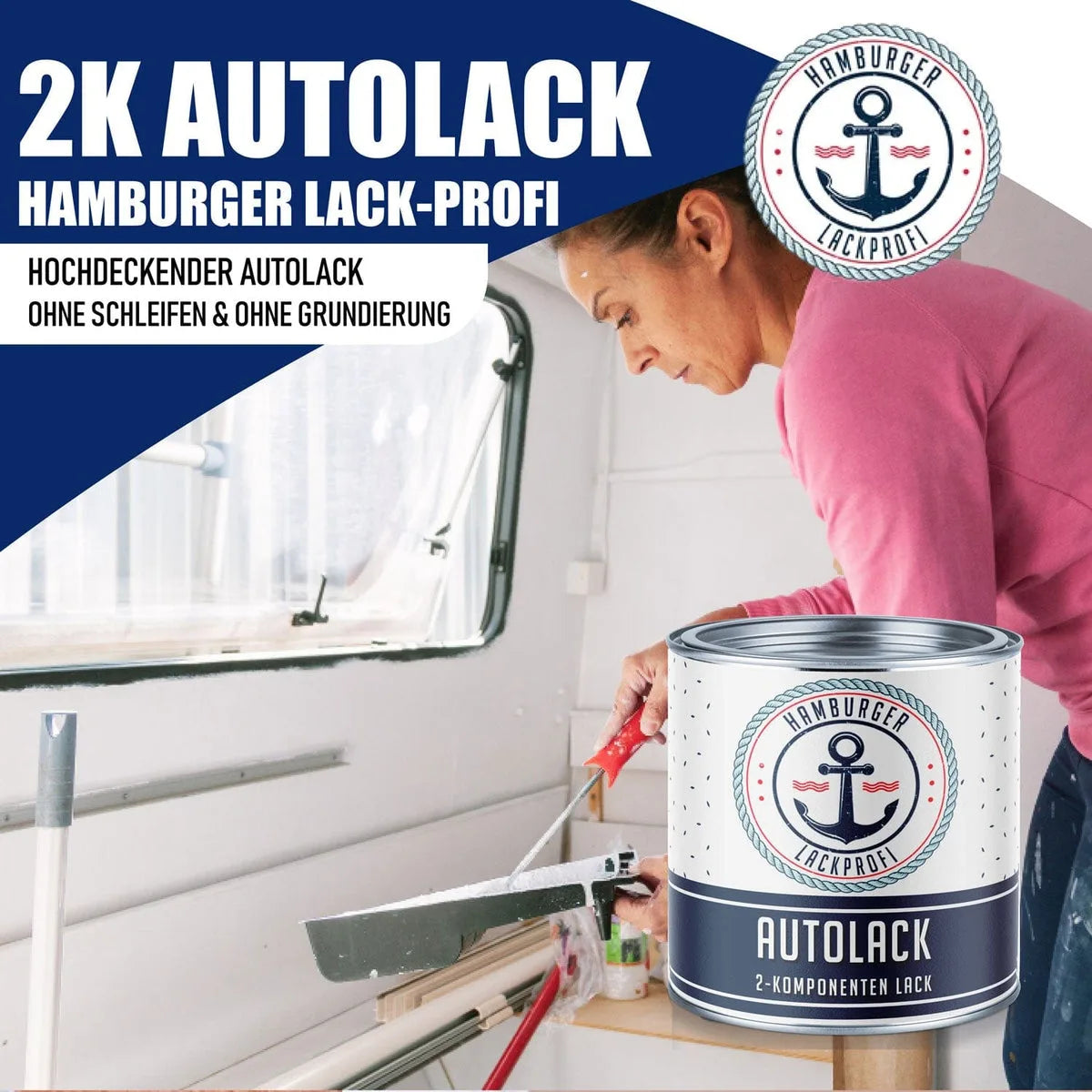 Hamburger Lack-Profi 2K Autolack Anthrazitgrau RAL 7016 - hochdeckend & rostschützend - Hamburger Lack-Profi