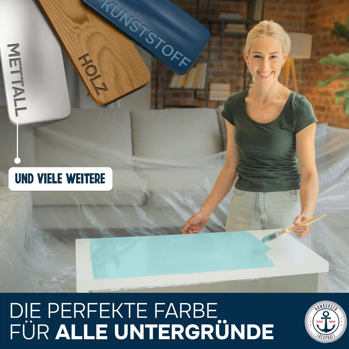 Möbelfarbe ohne Schleifen RAL 6015 Schwarzoliv - Möbellack Hamburger Lack-Profi - Hamburger Lack-Profi