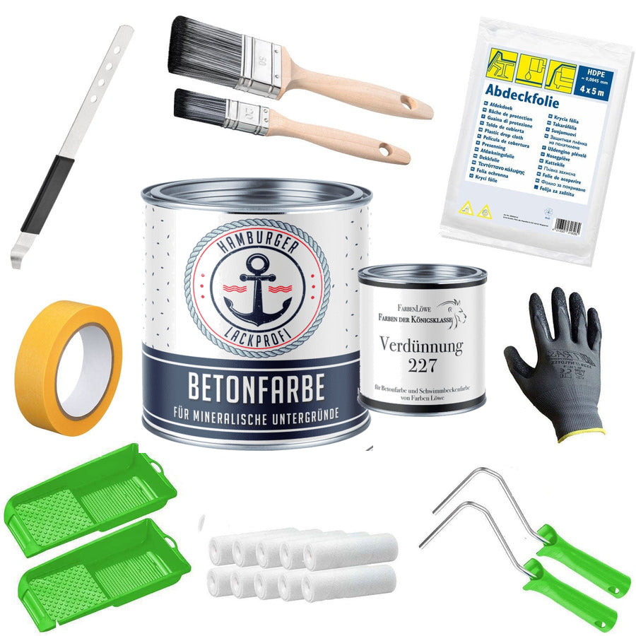 Pintura para hormigón Rojo lila RAL 4001 con kit de pintura (X500) - Hamburger Lack-Profi