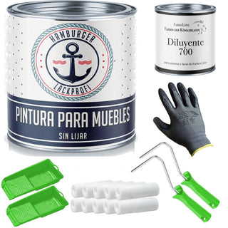 Pintura para muebles sin lijar RAL 6010 Verde hierba - Esmalte para muebles con kit de pintura (X300) - Hamburger Lack-Profi