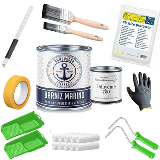 Pintura para barcos Beige pardo RAL 1011 con kit de pintura (X500) - Hamburger Lack-Profi